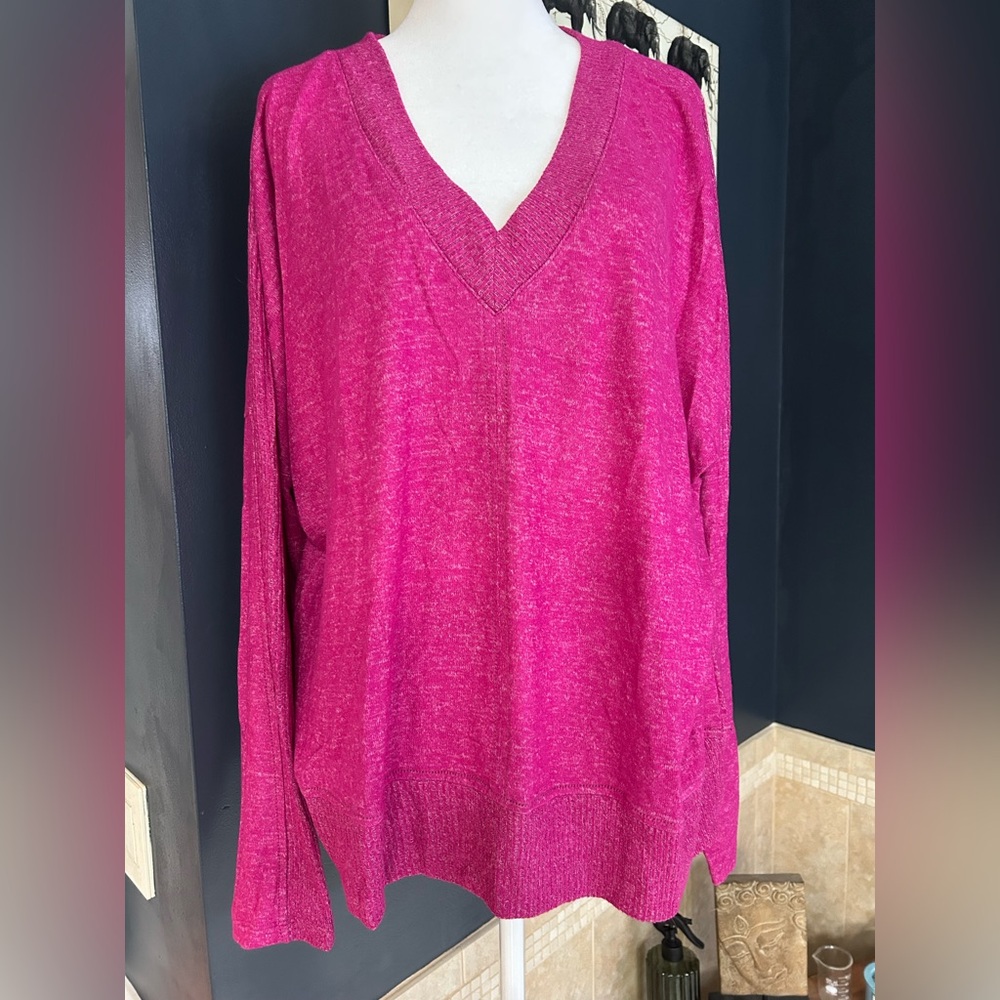 Buffalo David Bitton Fuchsia V-Neck Sweater